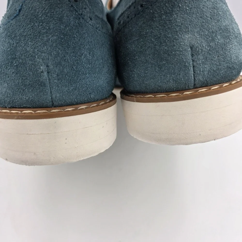 Stacy Adams Wingtips Suede Teal Green & Ivory Lace Up Oxfords Men's 8.5 Shoes